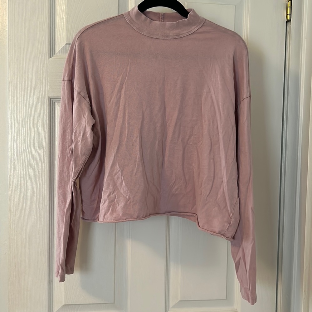 Aerie Mock Neck Cropped Tee
